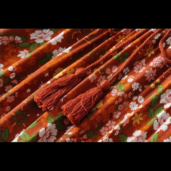 Long Sleeve Boho Floral Gypsy Print Maxi Dress - Picture 8 of 13